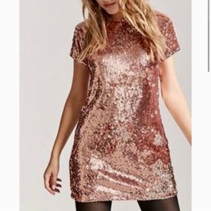 Short Sequin Rose Gold Dress